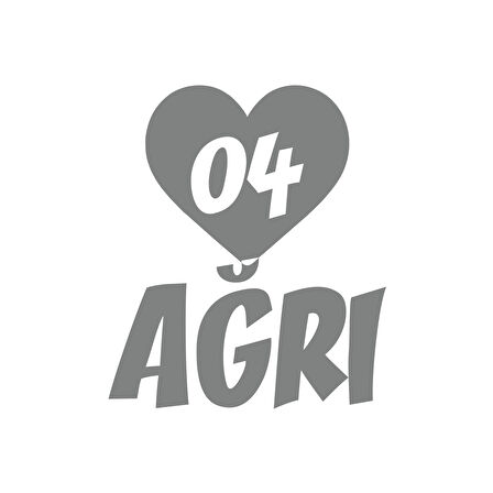 Kalpli 04 Ağrı Araba Sticker 17x17 Cm Gri