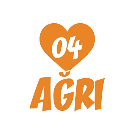 Kalpli 04 Ağrı Araba Sticker 17x17 Cm Turuncu