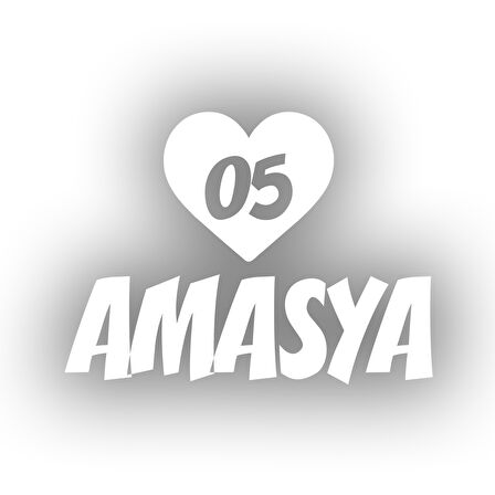 Kalpli 05 Amasya Araba Sticker 17x17 Cm Beyaz