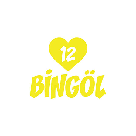 Kalpli 12 Bingöl Araba Sticker 17x17 Cm Sarı