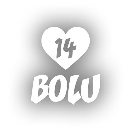 Kalpli 14 Bolu Araba Sticker 17x17 Cm Beyaz