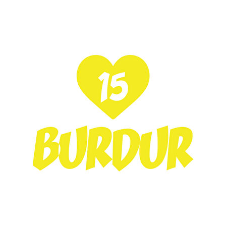 Kalpli 15 Burdur Araba Sticker 17x17 Cm Sarı