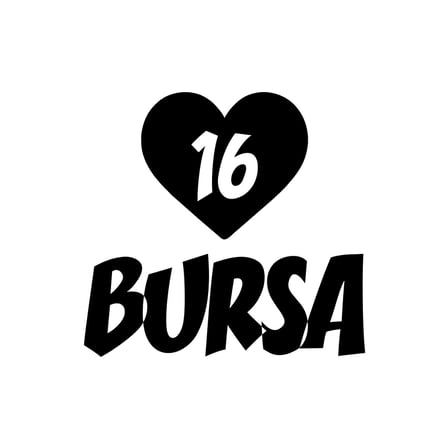 Kalpli 16 Bursa Araba Sticker 17x17 Cm Siyah