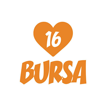 Kalpli 16 Bursa Araba Sticker 17x17 Cm Turuncu