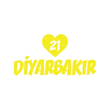 Kalpli 21 Diyarbakır Araba Sticker 17x17 Cm Sarı