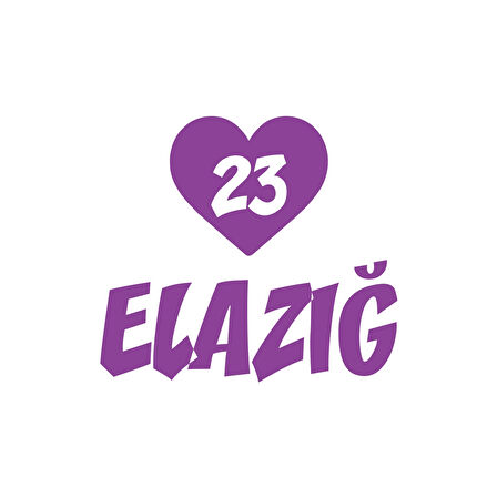 Kalpli 23 Elazığ Araba Sticker 17x17 Cm Mor