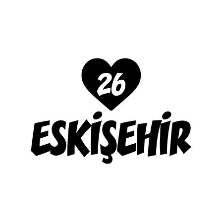 Kalpli 26 Eskişehir Araba Sticker 17x17 Cm Siyah