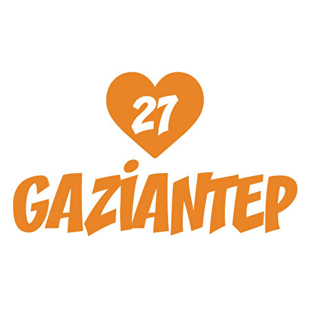 Kalpli 27 Gaziantep Araba Sticker 17x17 Cm Turuncu