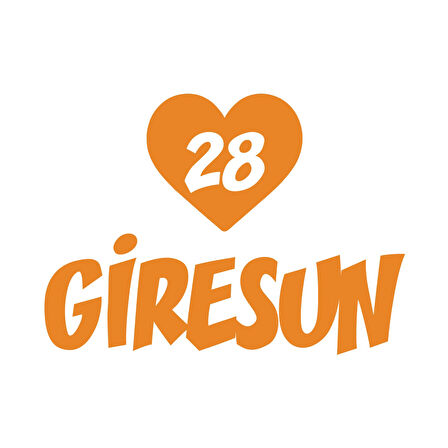 Kalpli 28 Giresun Araba Sticker 17x17 Cm Turuncu