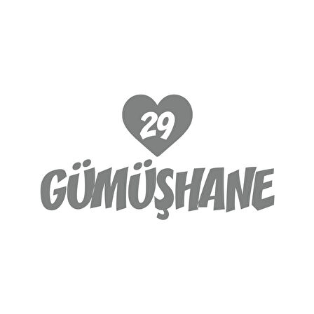 Kalpli 29 Gümüşhane Araba Sticker 17x17 Cm Gri