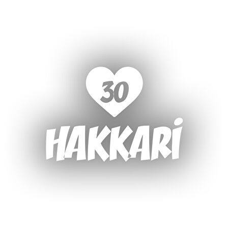 Kalpli 30 Hakkari Araba Sticker 17x17 Cm Beyaz