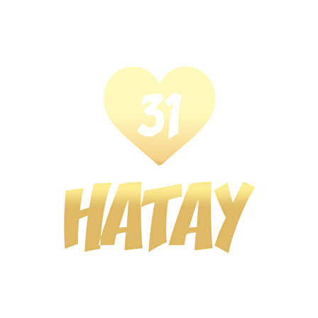 Kalpli 31 Hatay Araba Sticker 17x17 Cm Gold