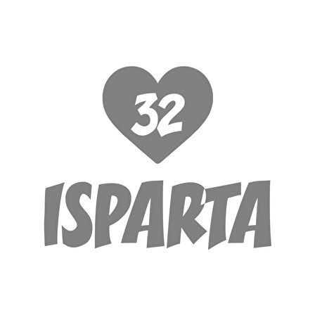 Kalpli 32 Isparta Araba Sticker 17x17 Cm Gri