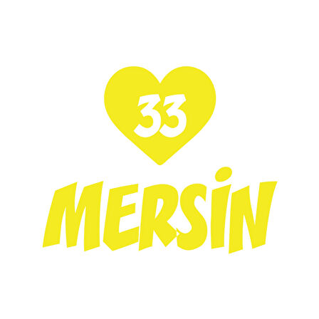Kalpli 33 Mersin Araba Sticker 17x17 Cm Sarı