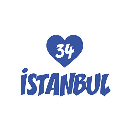 Kalpli 34 İstanbul Araba Sticker 17x17 Cm Mavi