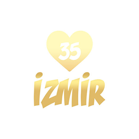 Kalpli 35 İzmir Araba Sticker 17x17 Cm Gold