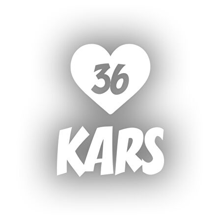 Kalpli 36 Kars Araba Sticker 17x17 Cm Beyaz