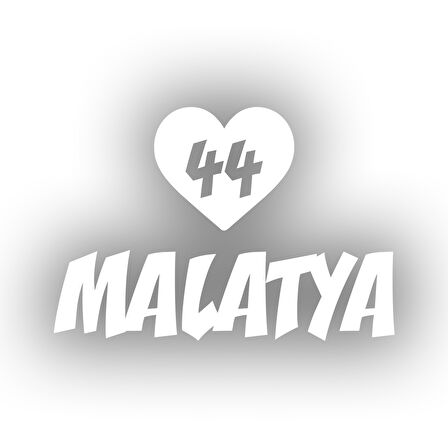 Kalpli 44 Malatya Araba Sticker 17x17 Cm Beyaz