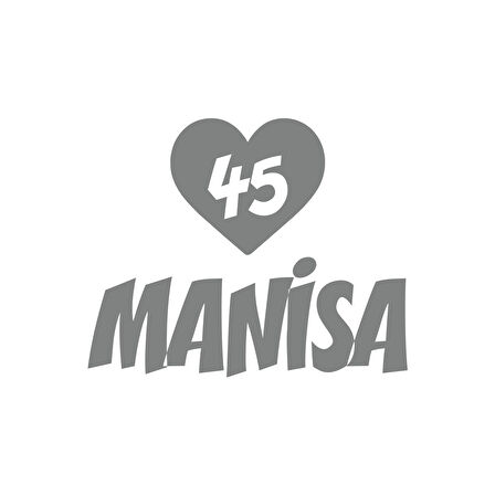 Kalpli 45 Manisa Araba Sticker 17x17 Cm Gri