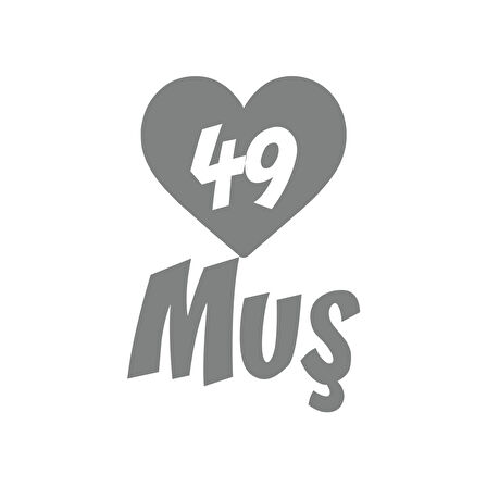 Kalpli 49 Muş Araba Sticker 17x17 Cm Gri