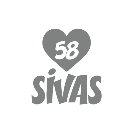 Kalpli 58 Sivas Araba Sticker 17x17 Cm Gri