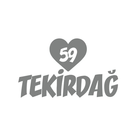 Kalpli 59 Tekirdağ Araba Sticker 17x17 Cm Gri