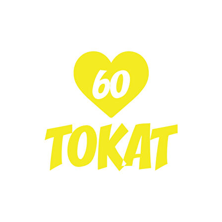 Kalpli 60 Tokat Araba Sticker 17x17 Cm Sarı