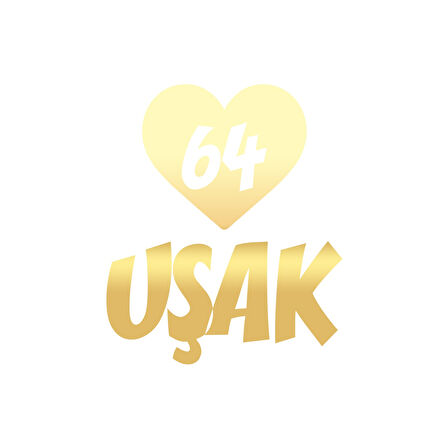 Kalpli 64 Uşak Araba Sticker 17x17 Cm Gold