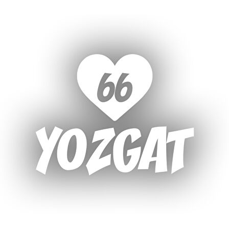 Kalpli 66 Yozgat Araba Sticker 17x17 Cm Beyaz