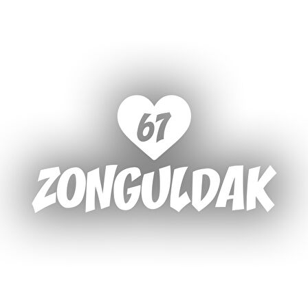 Kalpli 67 Zonguldak Araba Sticker 17x17 Cm Beyaz