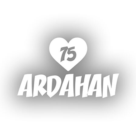 Kalpli 75 Ardahan Araba Sticker 17x17 Cm Beyaz