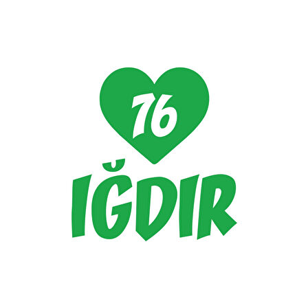 Kalpli 76 Iğdır Araba Sticker 17x17 Cm Yeşil