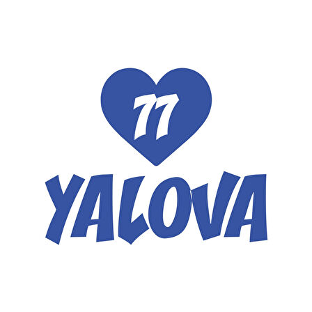 Kalpli 77 Yalova Araba Sticker 17x17 Cm Mavi