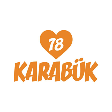 Kalpli 78 Karabük Araba Sticker 17x17 Cm Turuncu