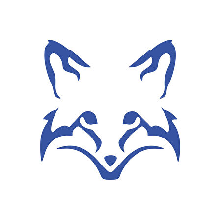 Tilki Kafası Araba Sticker 17x17 Cm Mavi