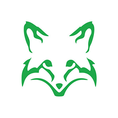 Tilki Kafası Araba Sticker 17x17 Cm Yeşil