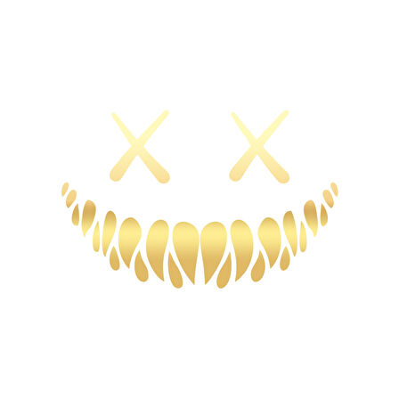 Şeytan Gülen Yüz Araba Sticker 17x17 Cm Gold