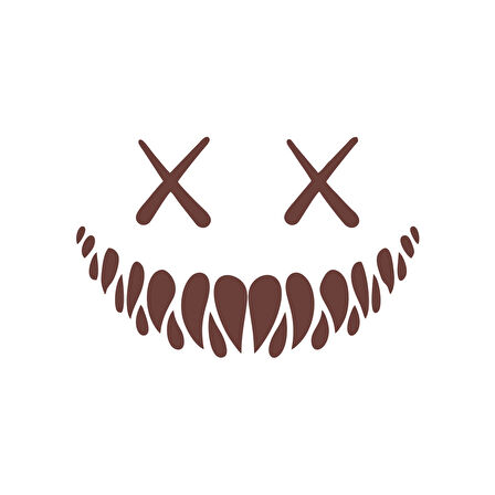 Şeytan Gülen Yüz Araba Sticker 17x17 Cm Kahverengi