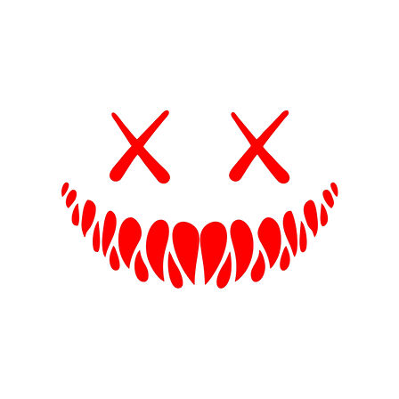 Şeytan Gülen Yüz Araba Sticker 17x17 Cm Kırmızı