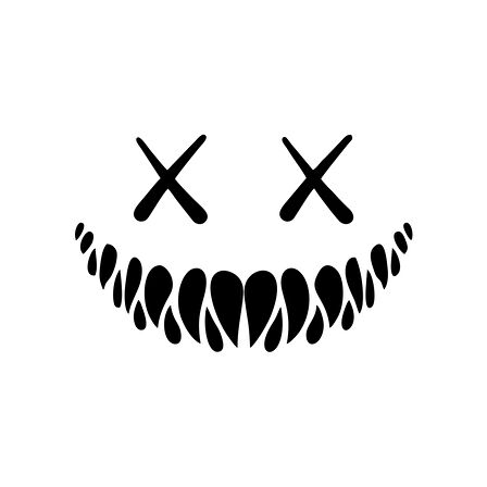 Şeytan Gülen Yüz Araba Sticker 17x17 Cm Siyah