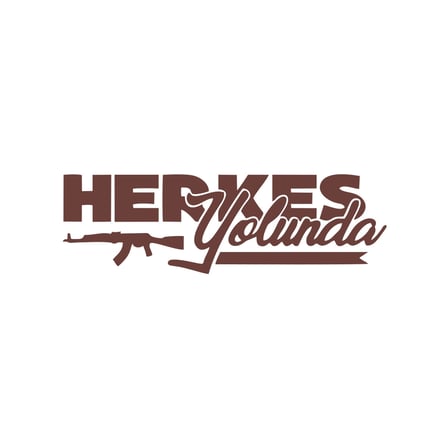 Herkes Yolunda AK-47 Araba Sticker 17x17 Cm Kahverengi