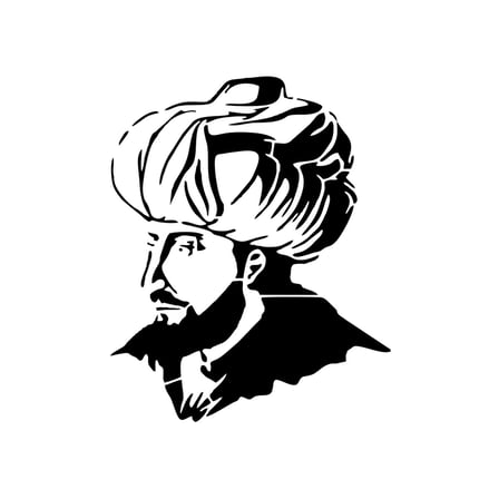 Fatih Sultan Mehmet Araba Sticker 17x17 Cm Siyah
