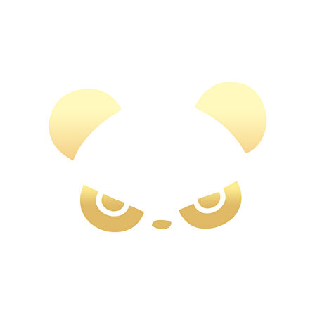 Kızgın Panda Araba Sticker 17x17 Cm Gold