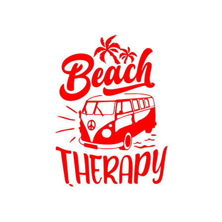 Beach Therapy Araba Sticker 17x17 Cm Kırmızı