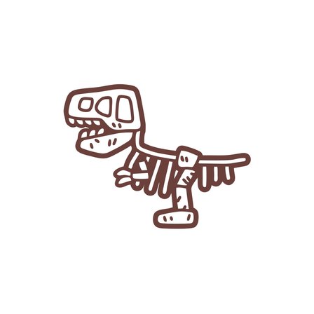 Dinozor Fosil Araba Sticker 17x17 Cm Kahverengi