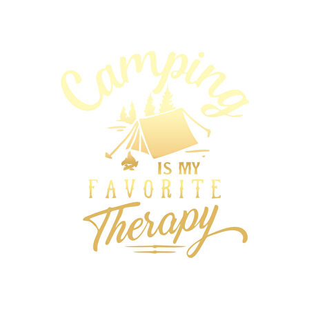 Camp Is My Favorite Therapy Araba Sticker 17x17 Cm Gold