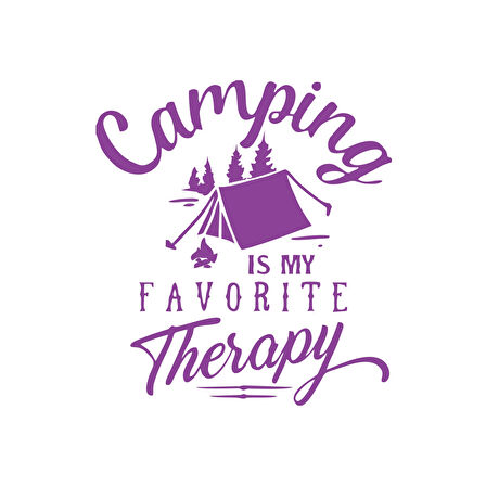 Camp Is My Favorite Therapy Araba Sticker 17x17 Cm Mor