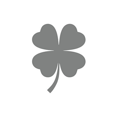 Dört Yaprak Yonca Araba Sticker 17x17 Cm Gri