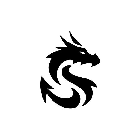 Ejderha Silüet Sticker 17x17 Cm Siyah