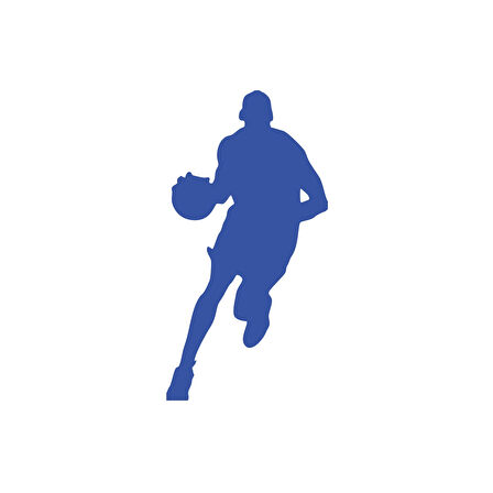 Basketbol Silüet Araba Sticker 17x17 Cm Mavi